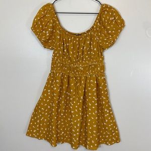 Derek Heart Mustard Yellow Floral Dress Size: M
